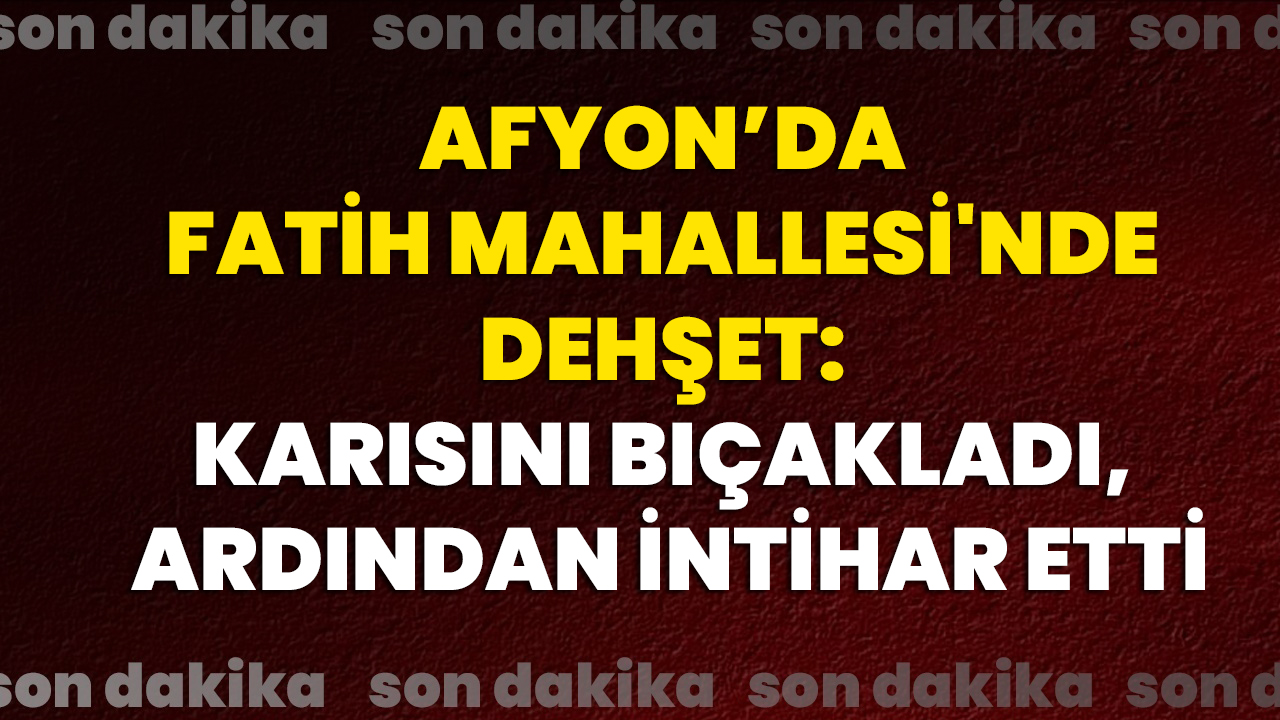 Afyonda Fatih Mahallesi nde Dehşet Karısını Bıçakladı Ardından