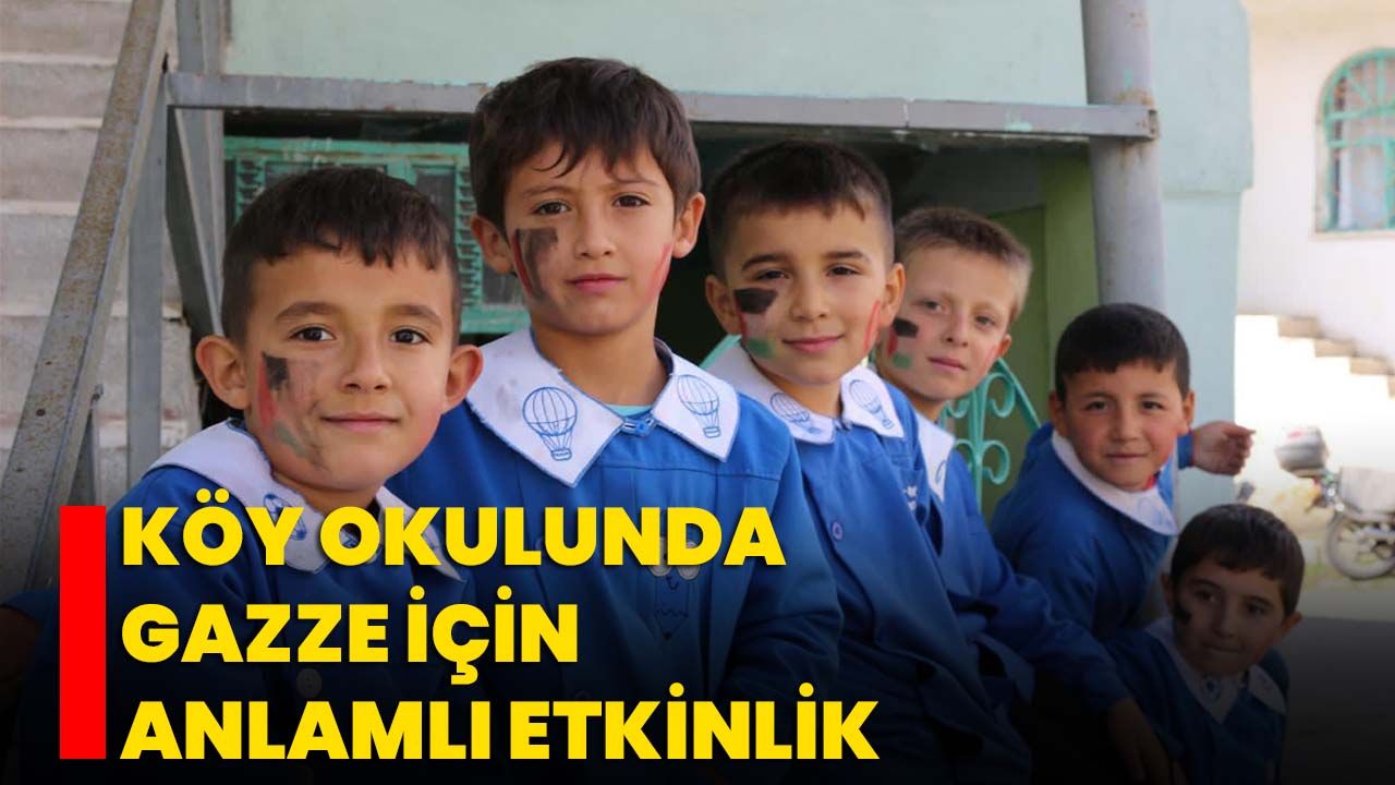 Köy okulunda Gazze için anlamlı etkinlik