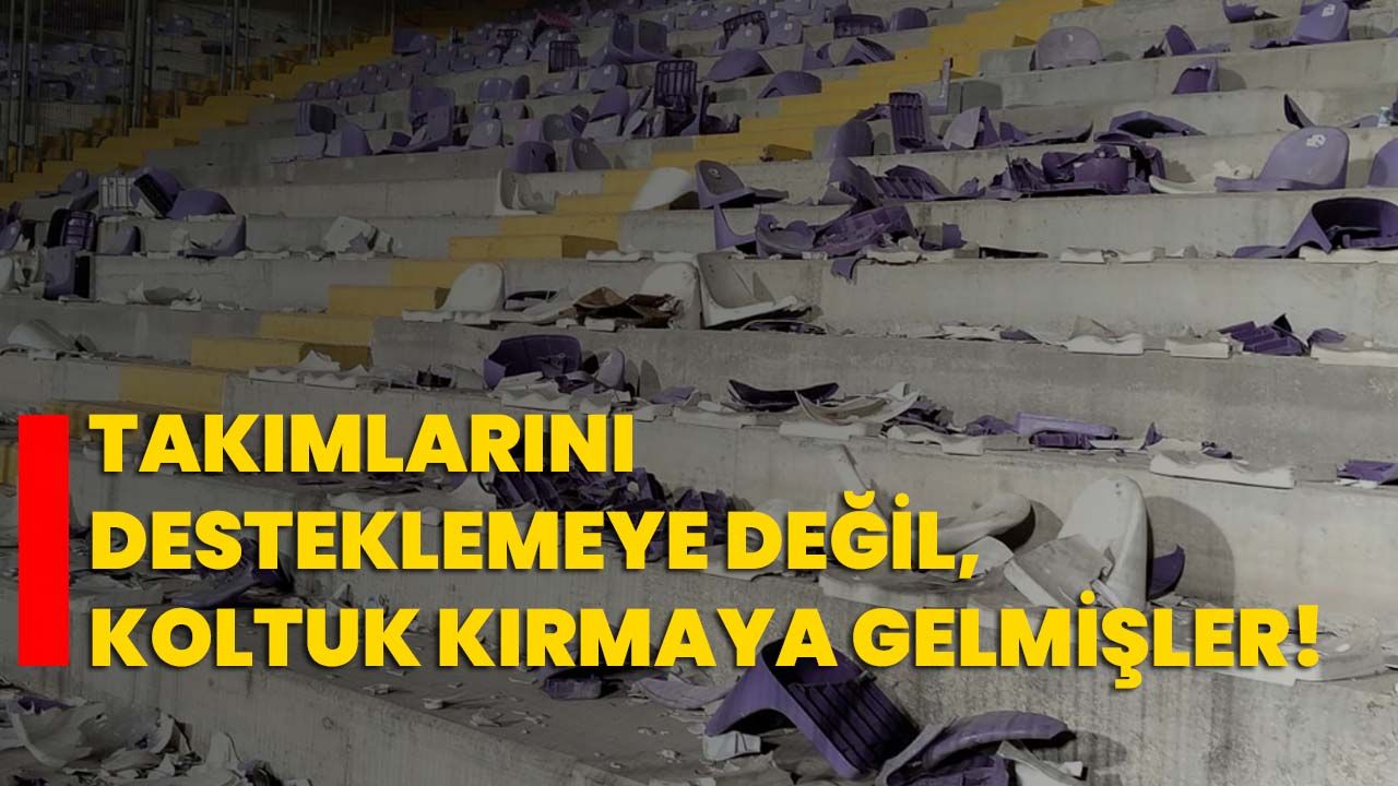 Takımlarını desteklemeye değil, koltuk kırmaya gelmişler!