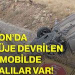 Afyon’da refüje devrilen otomobilde yaralılar var!