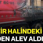 Seyir halindeki tır alev aldı