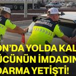 Afyon’da yolda kalan sürücünün imdadına jandarma yetişti!