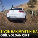 Direksiyon hakimiyetini kaybetti! Otomobil yoldan çıktı