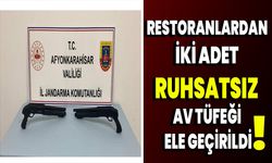 Restoranlardan iki adet ruhsatsız av tüfeği ele geçirildi