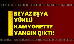 Beyaz eşya yüklü kamyonette yangın çıktı!  