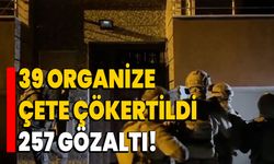 39 Organize Çete Çökertildi, 257 Gözaltı