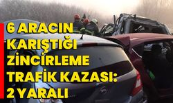 Kütahya'da 6 aracın karıştığı zincirleme trafik kazası: 2 yaralı