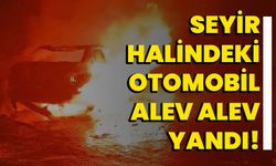 Seyir halindeki otomobil alev alev yandı!