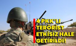Suriye'nin kuzeyinde 4 PKK’lı terörist etkisiz hale getirildi!