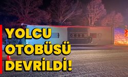 Kütahya'da yolcu otobüsü devrildi!