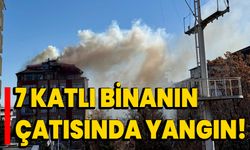 7 katlı binanın çatısında yangın!