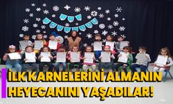 İlk karnelerini almanın heyecanını yaşadılar!  