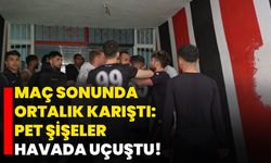 Maç sonunda ortalık bir anda karıştı: Pet şişeler havada uçuştu!