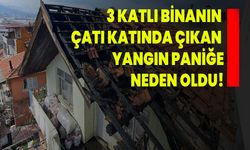 3 katlı binanın çatı katında çıkan yangın paniğe neden oldu!