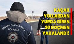 Kaçak yollardan yurda giren 20 göçmen yakalandı!