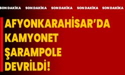 Afyonkarahisar’da kamyonet şarampole devrildi!