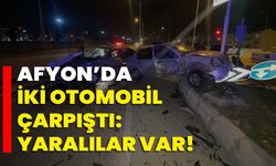 Afyon’da iki otomobil çarpıştı: Yaralılar var!