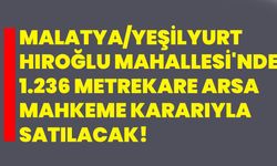 Malatya/Yeşilyurt Hıroğlu Mahallesi'nde 1.236 metrekare arsa mahkeme kararıyla satılacak!