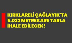 Kırklareli Çağlayık'ta 5.032 metrekare tarla ihale edilecek!
