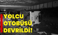 Kırşehir'de yolcu otobüsü devrildi!