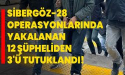 Sibergöz-28 operasyonlarında yakalanan 12 şüpheliden 3'ü tutuklandı!