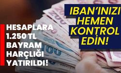 IBAN’ınızı hemen kontrol edin! Hesaplara 1.250 TL bayram harçlığı yatırıldı!