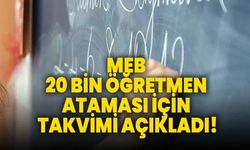 MEB 20 bin öğretmen ataması için takvimi açıkladı