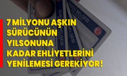 7 milyonu aşkın sürücünün yılsonuna kadar ehliyetlerini yenilemesi gerekiyor!