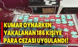 Kumar oynarken yakalanan 186 kişiye para cezası uygulandı!