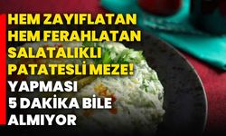 Hem zayıflatan hem ferahlatan salatalıklı patatesli meze! Yapması 5 dakika bile almıyor