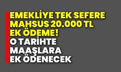 Emekliye tek sefere mahsus 20.000 TL ek ödeme! O tarihte maaşlara ek ödenecek