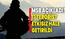 MSB açıkladı! 17 terörist etkisiz hale getirildi