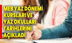 MEB yaz dönemi kursları ve yaz okulları tarihlerini açıkladı