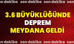 3.6 Büyüklüğünde Deprem Meydana Geldi