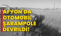 Afyonkarahisar'da otomobil şarampole devrildi!