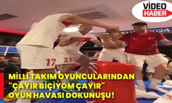 Milli takım oyuncularından "ÇAYIR BİÇİYOM ÇAYIR" oyun havası dokunuşu!