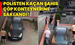 Polisten kaçan şahıs çöp konteynerine saklandı!