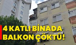 4 katlı binada balkon çöktü!