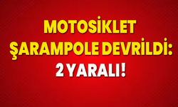 Motosiklet şarampole devrildi: 2 yaralı!