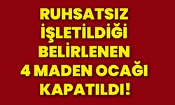 Ruhsatsız işletildiği belirlenen 4 maden ocağı kapatıldı!