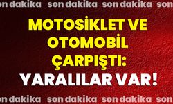 Motosiklet ve otomobil çarpıştı: Yaralılar var!