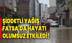 Şiddetli Yağış Fatsa'da Hayatı Olumsuz Etkiledi