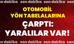 Otomobil yön tabelalarına çarptı: Yaralılar var!