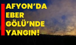 Afyon’da Eber Gölü’nde yangın!