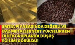 Emtia piyasasında değerli ve baz metaller sert yükselirken, diğer gruplarda düşüş eğilimi görüldü!