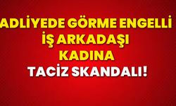 Adliyede görme engelli iş arkadaşı kadına taciz skandalı!