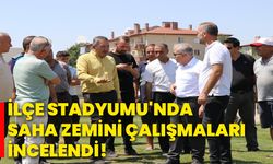 İlçe Stadyumu'nda saha zemini çalışmaları incelendi!