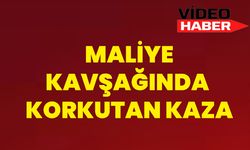 Maliye kavşağında  korkutan kaza