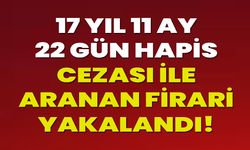 17 Yıl 11 Ay 22 Gün Hapis Cezası İle Aranan Firari Yakalandı