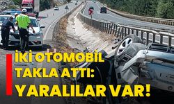 İki otomobil takla attı: Yaralılar var!